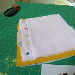 Pinned for sewing square