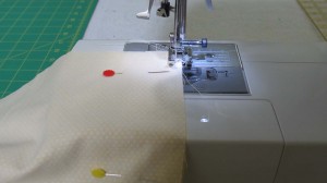 Sewing two panels of backing