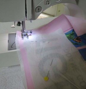 Sewing bottom piece of square