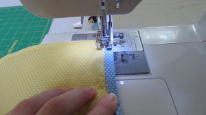 Stitching back of binding