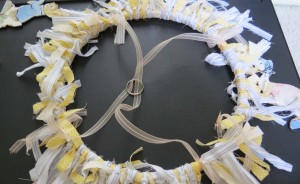Attaching ring to ribbons