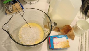 Mixing pudding and coconut by Sarah Franzen