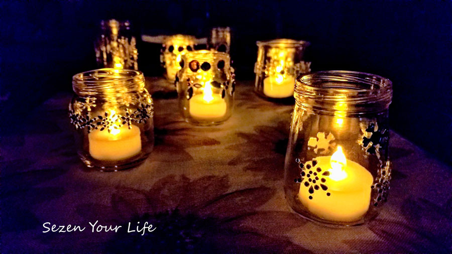 Glass Yogurt Jar Craft: DIY Fall Votive Candle Holder